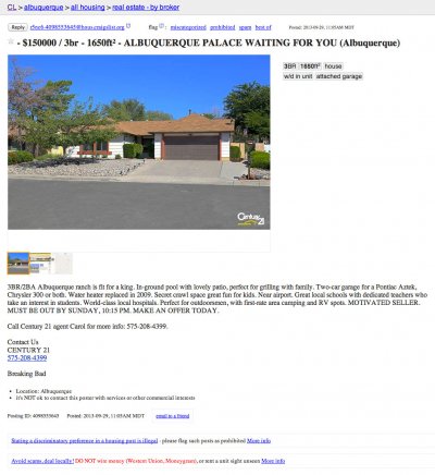 Century 21 lists a certain house for sale Century 21 lists a certain house for sale